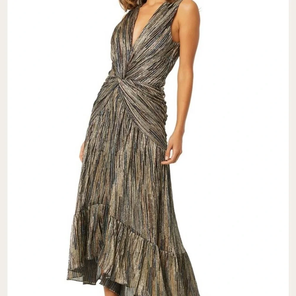 Anthropologie Misa Los Angeles metallic high low dress - Picture 4 of 9